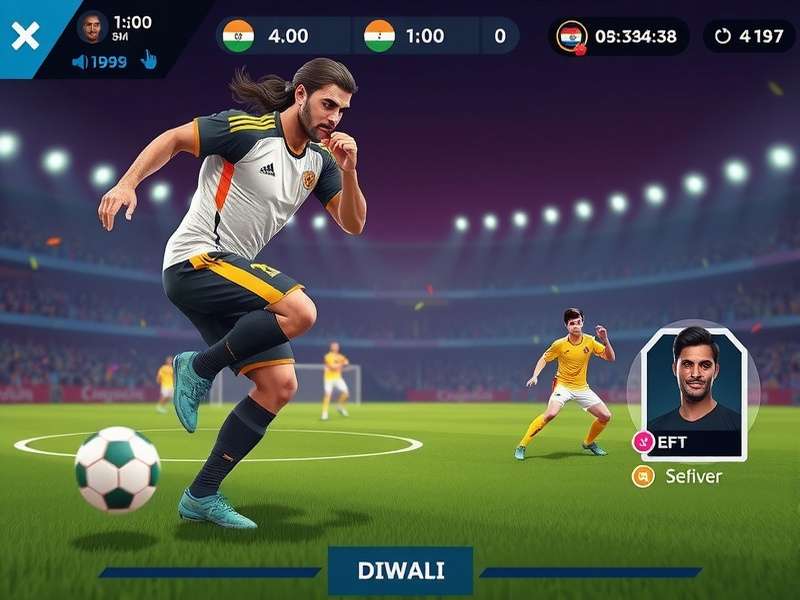 Mighty Midfield Dominator gameplay screenshot showing Indian players in action